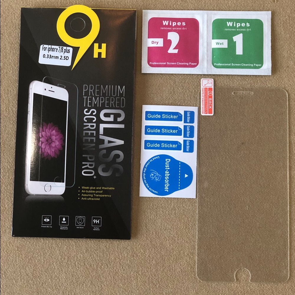 iPhone 6+/7+/8+ Screen protector Tempered Glass 9H